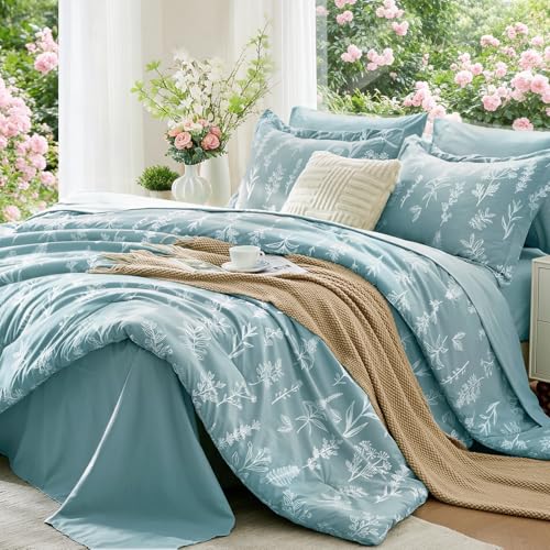 Blue Bed in a Bag Queen 7 Pieces