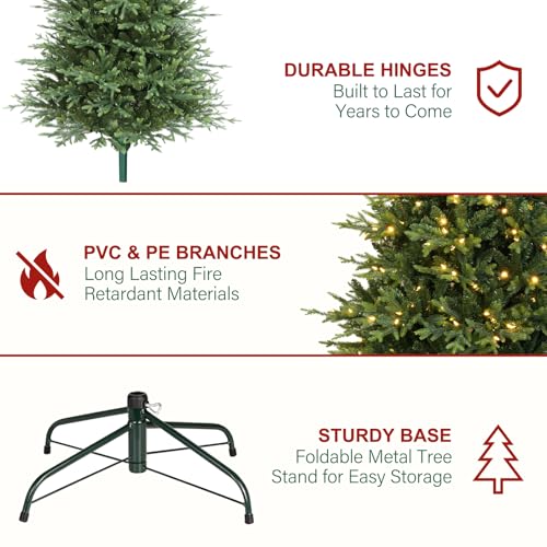 7.5 ft Prelit Christmas Tree with Realistic PE Foliage