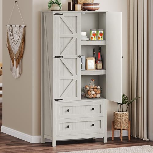 64.5" Pantry Cabinet with Barn Doors