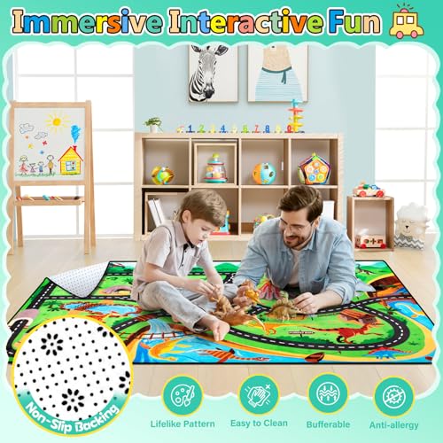 Kids Dinosaur Play Rug (35 Sq Ft)