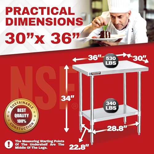 30x36 Stainless Steel Work Table