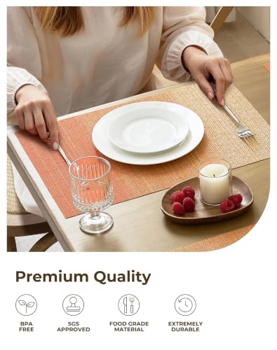Woven Vinyl Fall Placemats Set of 8 (8 Count)