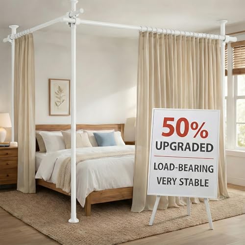 Room Divider Curtain Rods No Drilling Wall Divider for Room Separation