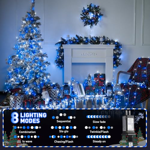 Blue and White String Lights Indoor (66 Foot)