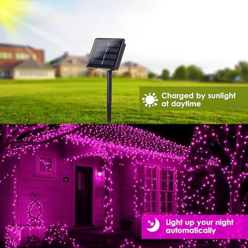 Solar String Lights Outdoor 2Pack 80FT 200LED Valentine Lights (2 Count)