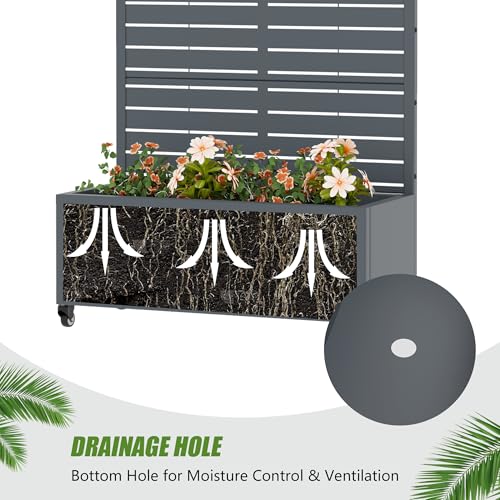 Metal Raised Garden Bed with Trellis and Wheels