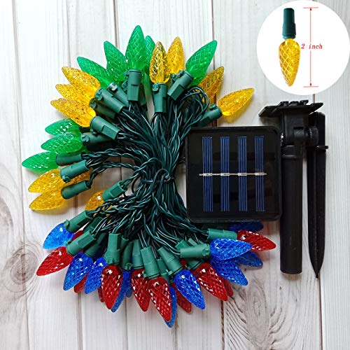 2 Pack Solar Christmas Lights Outdoor C6 Strawberry String Lights (2 Count)