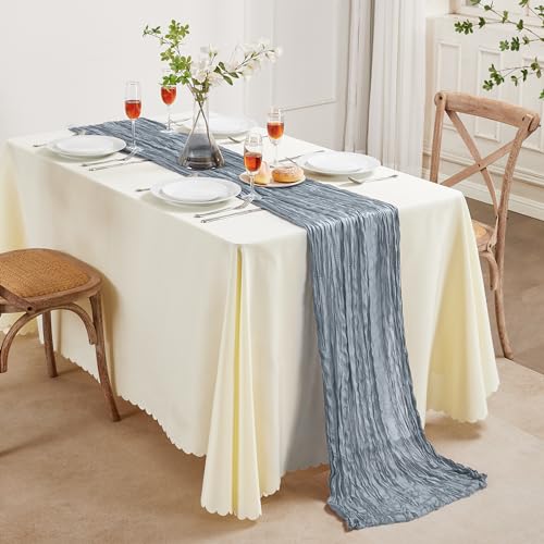 12 Pack Dusty Blue Cheesecloth Table Runner 10FT Boho Home Decor (44.16 Ounce)