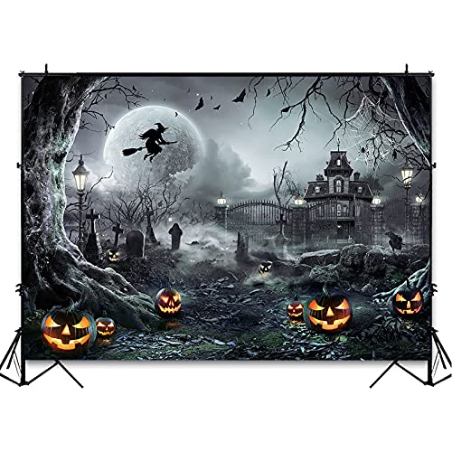 10x7ft Gray Halloween Backdrop Spooky Photography Background