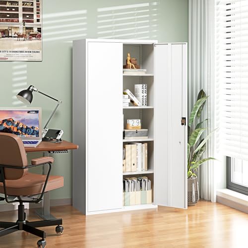 Metal Garage Storage Cabinets with Lock Door and Adjustable Shelves