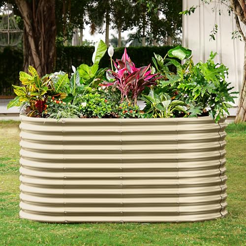 8x4x3ft Oval Galvanized Raised Garden Beds