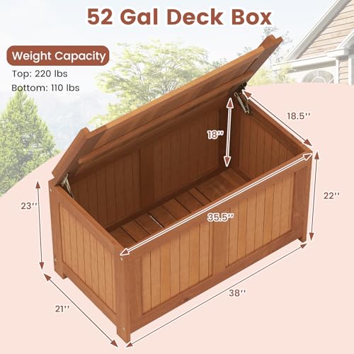 52 Gallon Wood Outdoor Storage Box
