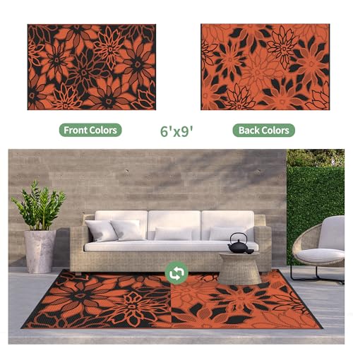 Outdoor Rug Waterproof for Patio Decor (54 Sq Ft)