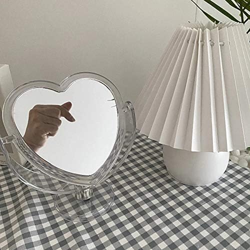 1Pc Acrylic Double Side Makeup Mirror Cute Heart Shaped Cosmetic Mirror