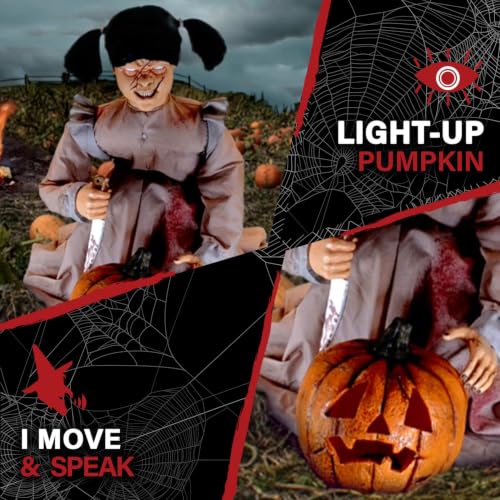 Lunging Pumpkin Carver Zombie Girl by Tekky