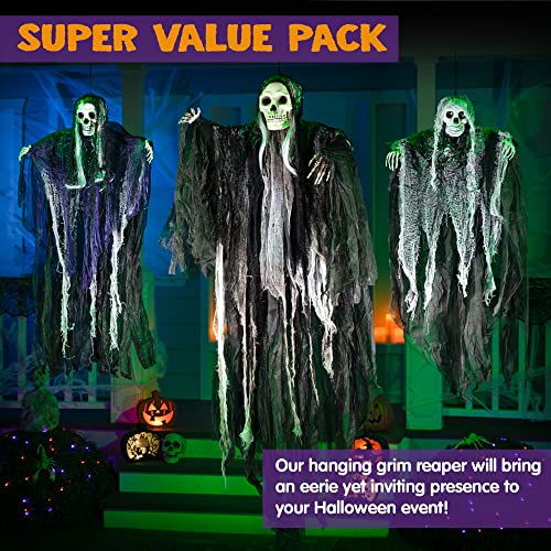 3 Pack Hanging Halloween Skeleton Ghosts Decorations (3 Count)