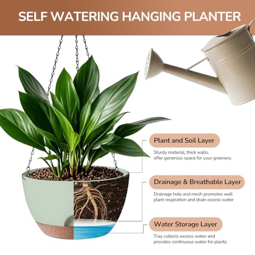 12 Inch Hanging Baskets for Plants Outdoor (2 Count)
