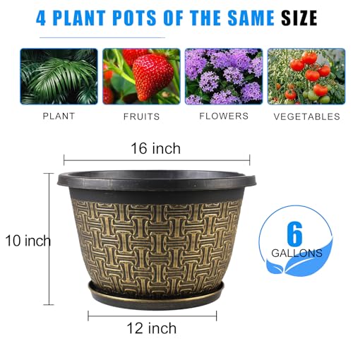 4 Pack 16 Inch Planter (4 Count)