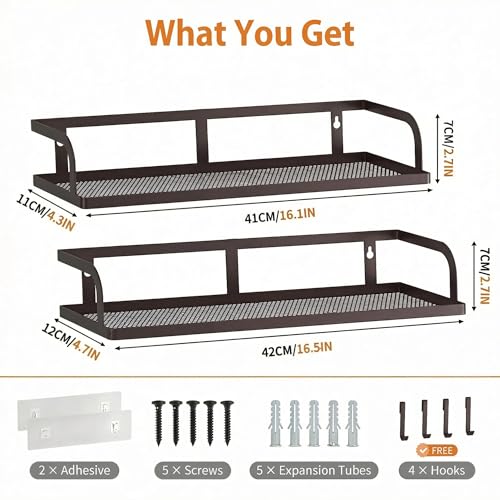 2 Pack 16.5" Extra Long Slim Hollowout Shower Caddy (2 Count)