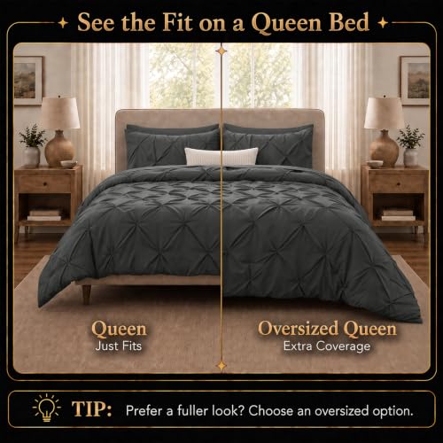 Queen Comforter Set Dark Grey