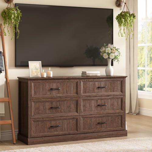 Farmhouse 6 Drawer Dresser for Bedroom