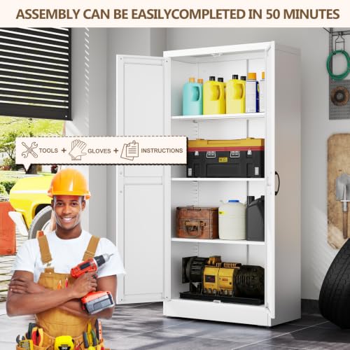 White Metal Storage Cabinet