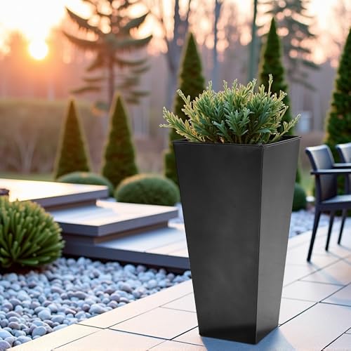 Garden 28" Large Metal Glazed Planter Set of 2 (2 Count)