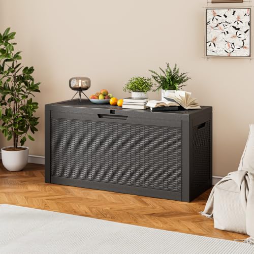 75 Gallon Outdoor Storage Box Waterproof Deck Box for Patio