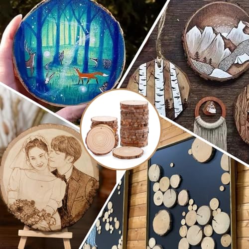 36 Pack Nature Wood Slices for Crafts (36 Count)