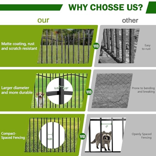 No Dig Garden Fence 32" H x 22.5'L Decorative Yard Dog Outdoor Panels (6.32 Sq Ft)