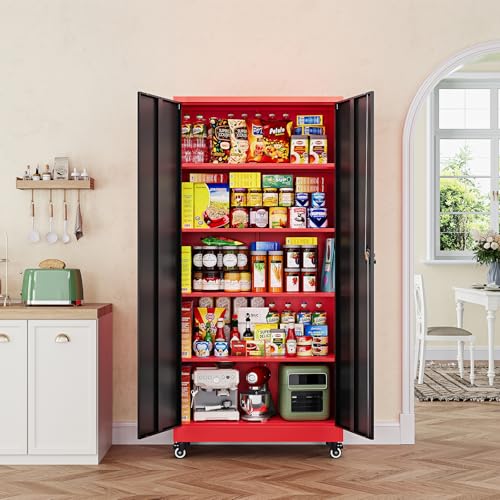 Metal Garage Storage Cabinets with Lock Door and Adjustable Shelves