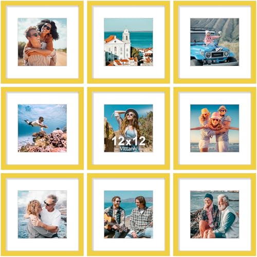12x12 Picture Frames Set of 9 for Wall Mounting (9 Count)
