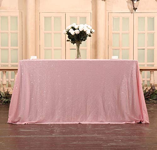 Sequin Tablecloth 50x72 Inch Pink for Birthday Wedding Party