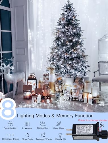 33FT 100 LED Cool White Christmas Fairy Twinkle String Lights Indoor (33 Foot)