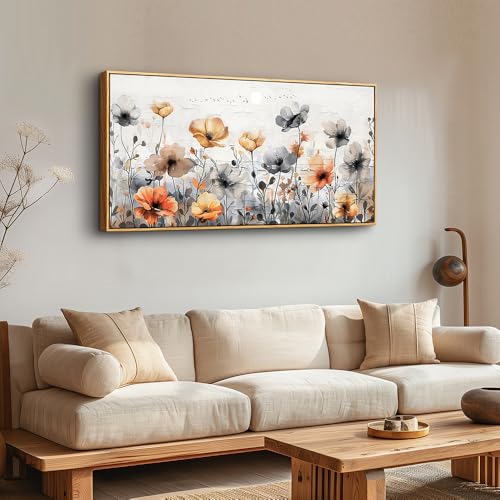 Large Wood Framed Wall Decor For Living Room Canvas Wall Art For Office Modern Wall Decorations For Bedroom Flowers Landscape Paintings Farmhouse Pictures Artwork Home Decor 24x48 In