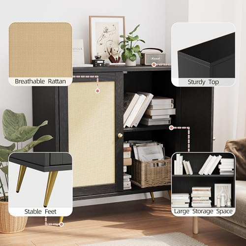 Rattan Buffet Cabinet with Storage
