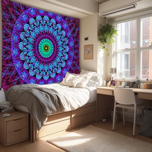 Blacklight Mandala Boho Tapestry