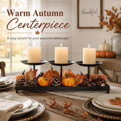 3 Pillar Candle Holders Centerpiece