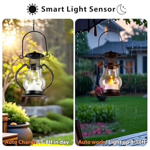 Solar Hanging Lanterns Outdoor Waterproof (4 Count)