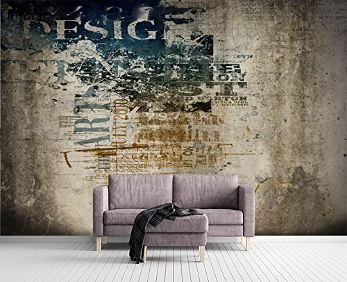 Retro Graffiti wall Mural Wallpaper for Bedroom 137" x 100" (95.12 Sq Ft)