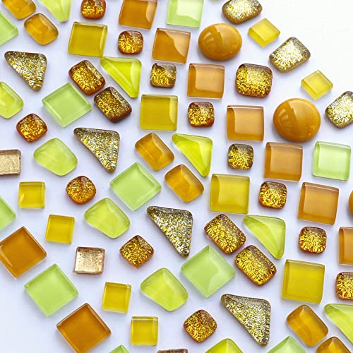 Assorted Gold Yellow Irregular Crystal Mosaic Tiles (9 Ounce)