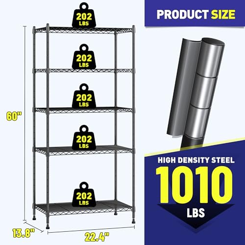 5 Tier Wire Shelving (4 Count)
