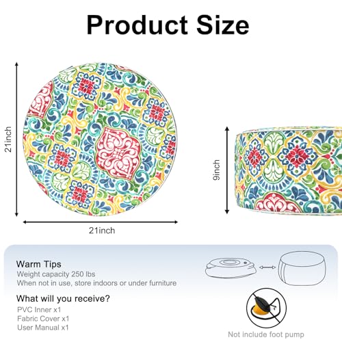 Inflatable Ottoman Stool D21 xH9 for Outdoor