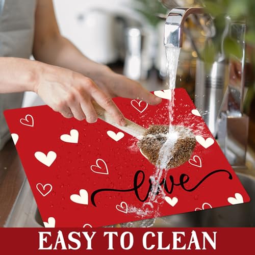 Valentine Plastic Placemats Set of 6 Summer Table mats 17×13×0.04in (6 Count)