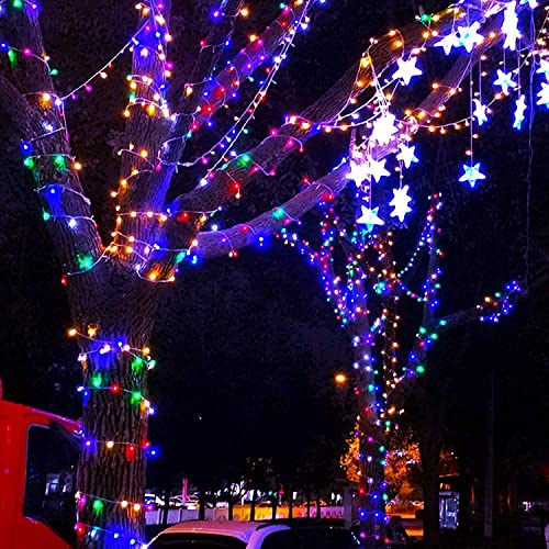 300 LED Multicolor Christmas Tree Lights Clear Wire Plug in (108 Foot)