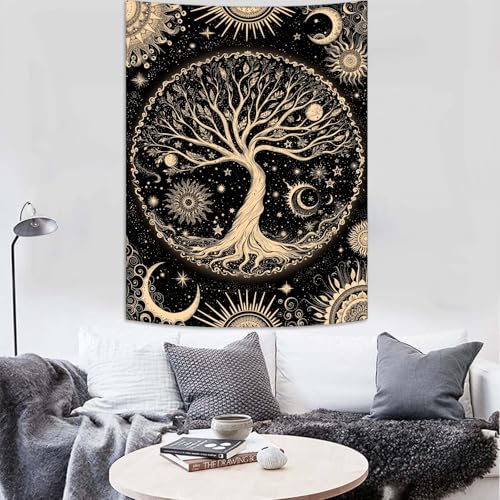 Tree of Life Tapestry Starry Sky Wall Tapestry