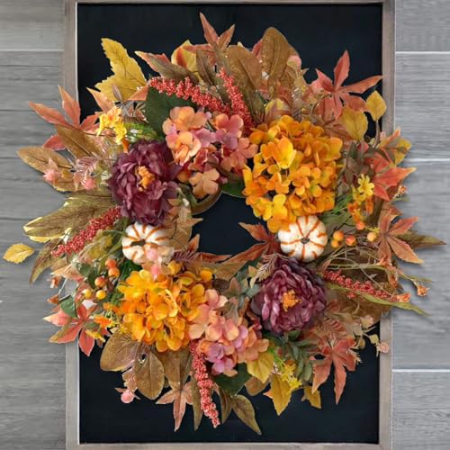 24 Inch Fall Harvest Front Door Wreath Autumn Thanksgiving Decor