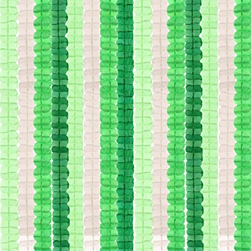 Green White Party Decorations Streamers Garland (12 Count)