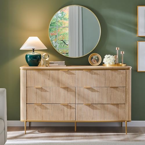 6 Drawer Dresser Fluted Design