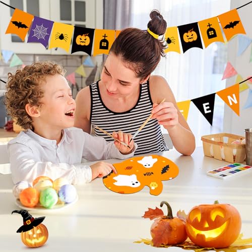 90 Pcs Thanksgiving Pumpkin Wooden Cutouts Unfinished Wood Crafts Pumpkin Wooden Pumpkins Ornaments to Paint Decorations DIY Blank Fall Pumpkin Shapes Discs Halloween 3.9x3.5 Inch (94 Count)